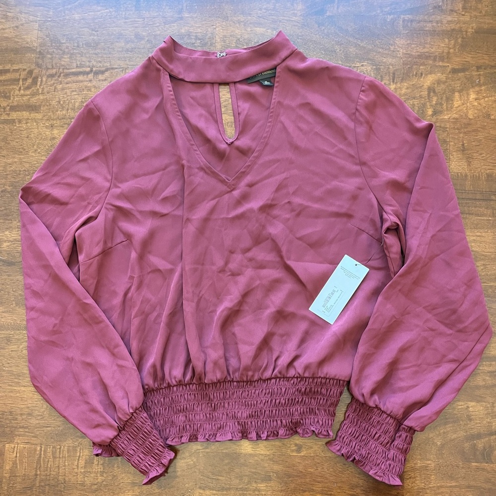 Medium Burgundy Bold Elements Blouse